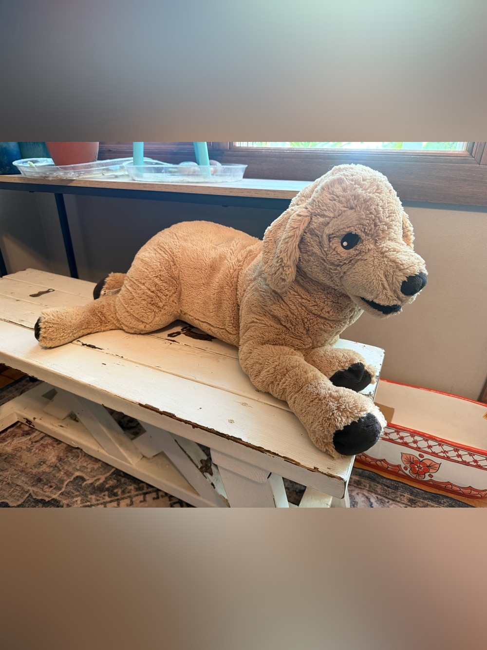 Ikea Gosig Golden Retriever Puppy Dog Plush 27" Tan Large Jumbo Stuffed Animal